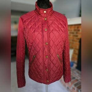 Burgundy Quilted Jacket